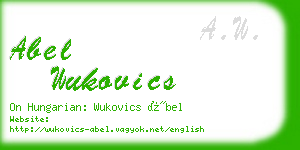 abel wukovics business card